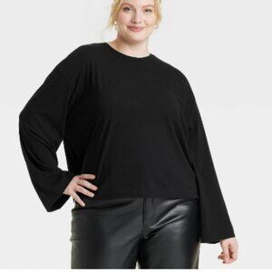 827 WOMENS BLACK XXL LONG SLEEVE TEE BY UNIVERSAL THREAD